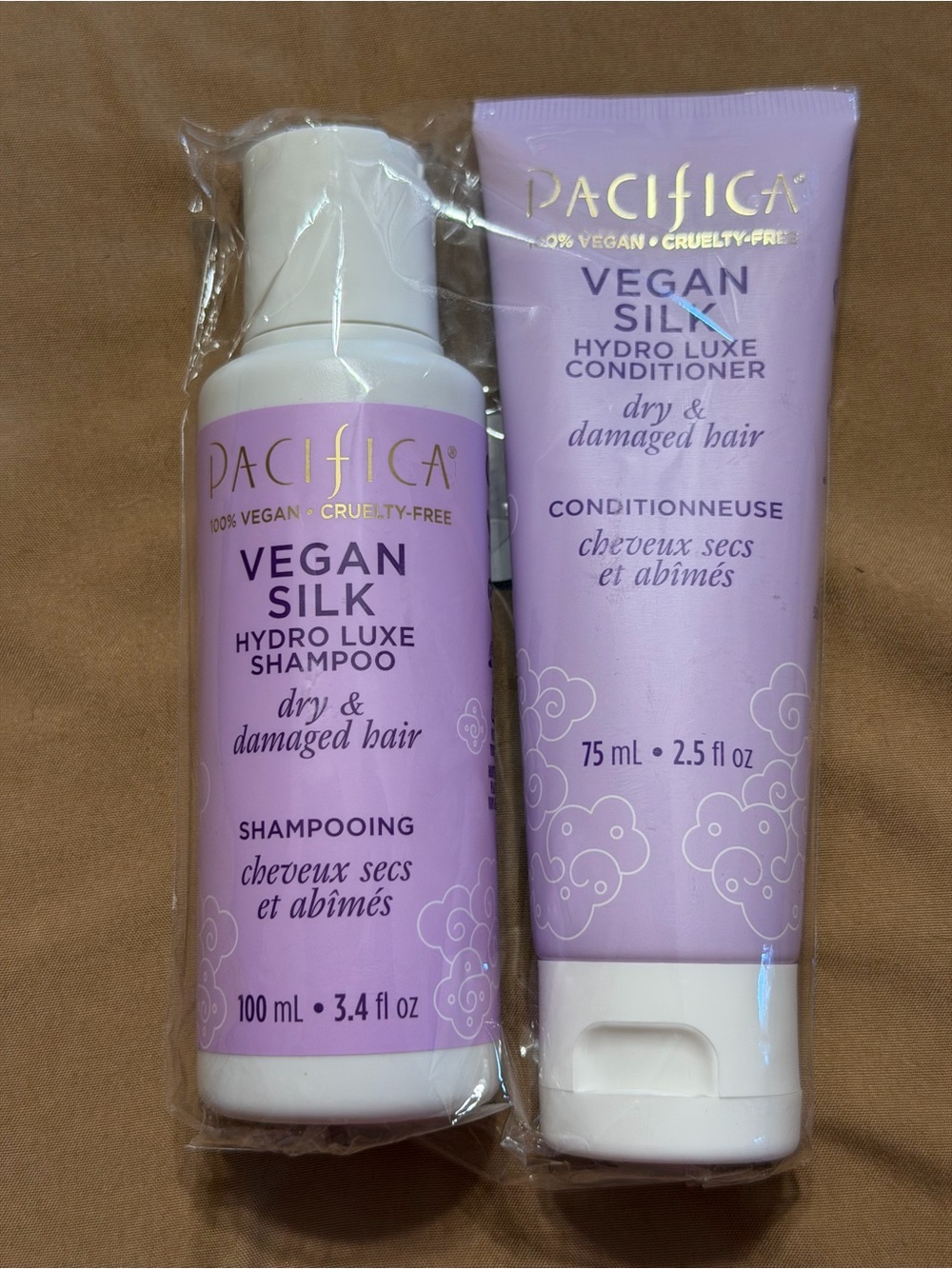 NIB Pacifica Vegan Silk Hydro Luxe Shampoo & Conditioner Travel Duo